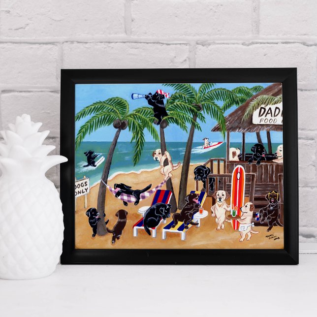 Island Summer Vacation Labradors Artwork Poster (Creator Uploaded)