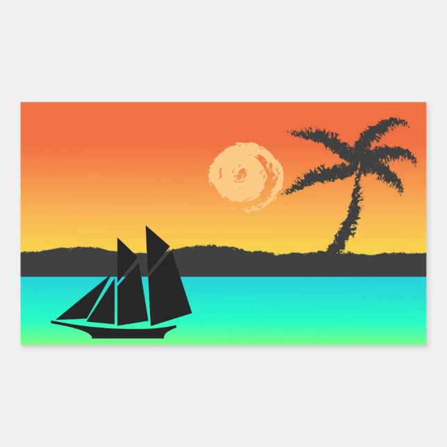 Island Sunset Sticker (Front)