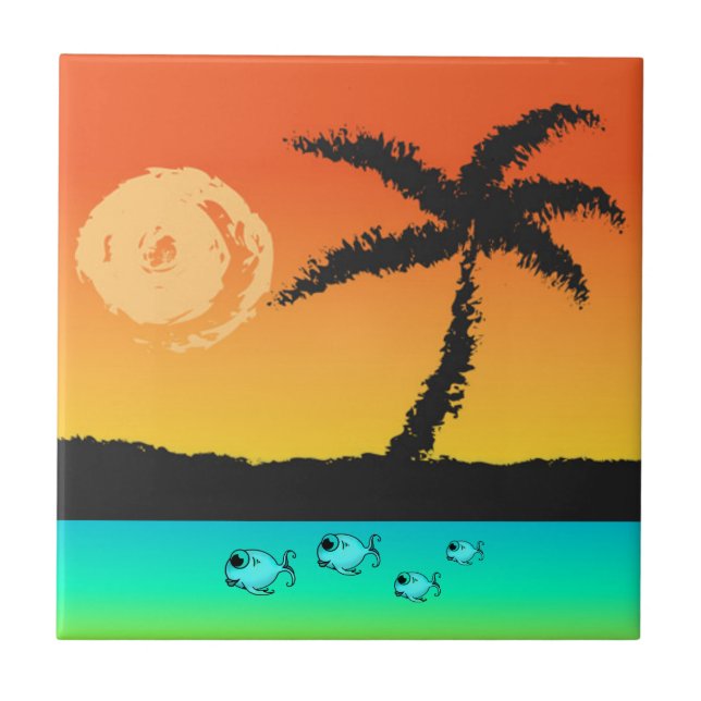 Island Sunset Tile (Front)