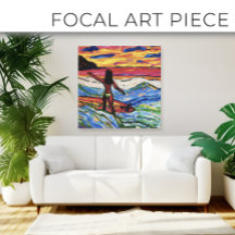 Island Surfer sunset on beach