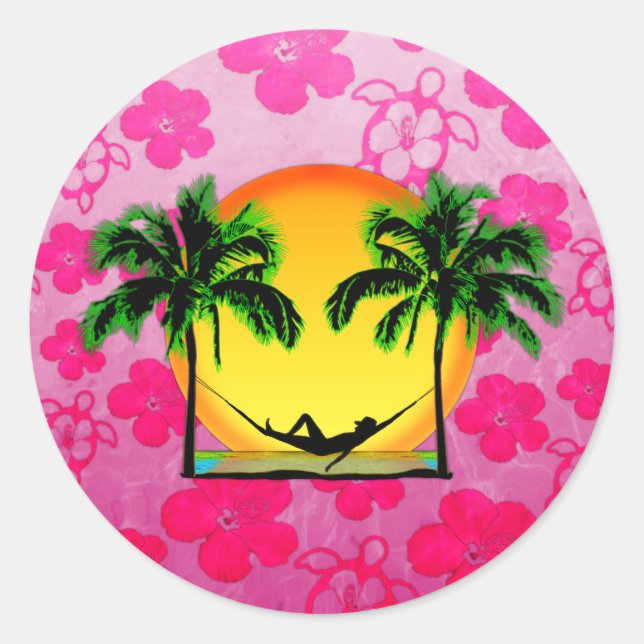 Island Time Classic Round Sticker (Front)