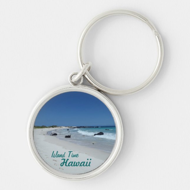 Island Time Hawaii scenic beach souvenir keychain (Front)