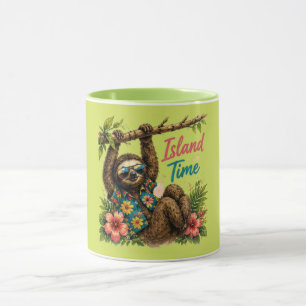 Island Time Sloth Tropical Mug