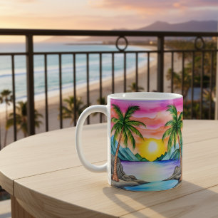 Island Tropical Beach Sunset Coffee Mug