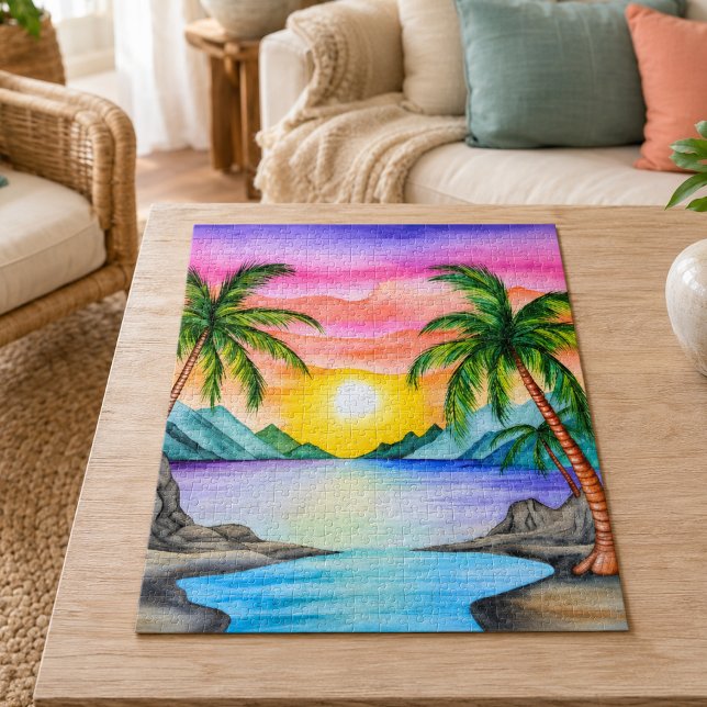 Island Tropical Beach Sunset Jigsaw Puzzle (Creator Uploaded)