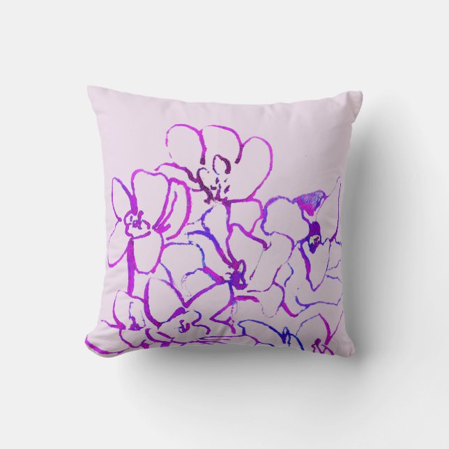 Island Tropical Orchid Pillow - Purple (Front)