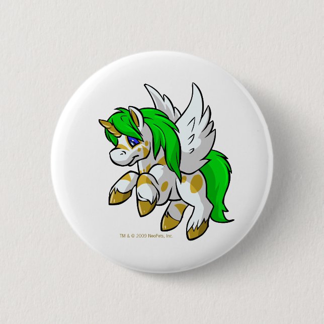 Island Uni flying over Mystery Island 2 Inch Round Button (Front)