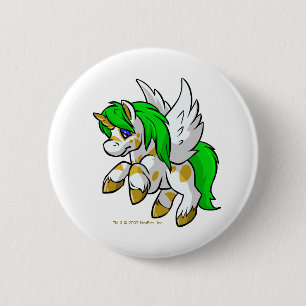 Island Uni flying over Mystery Island 2 Inch Round Button