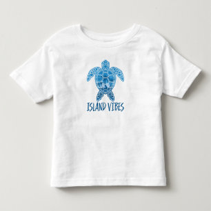 Island Vibes Tropical Sunset Sea Turtle Design Toddler T-shirt