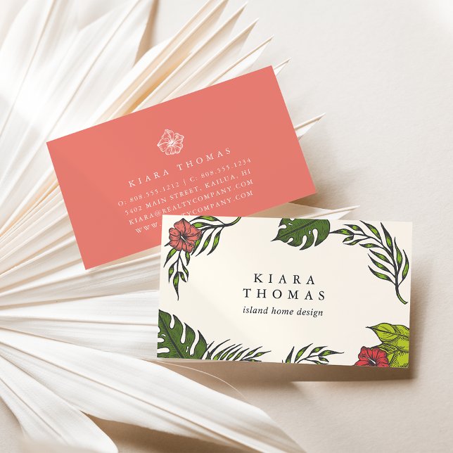 Island Vintage Botanical Business Card (Creator Uploaded)
