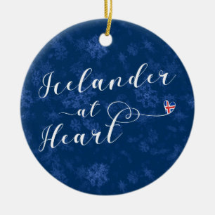 Islandais Au Coeur, Ornement D'Arbre De Noël