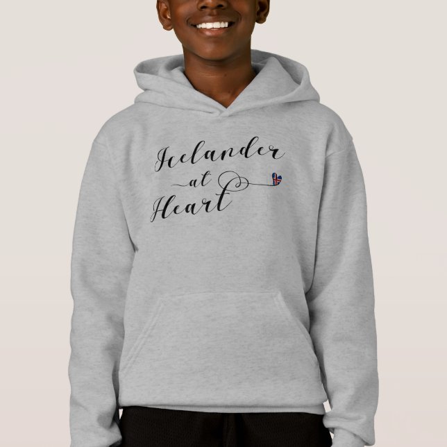 Islandais Au Coeur Sweat - shirt à capuche, Island (Devant)