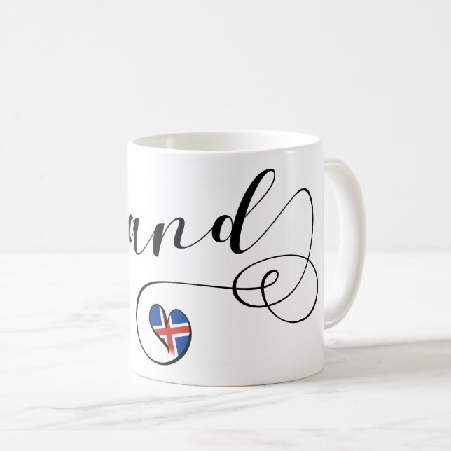 Islande Ísland Heart Mug (Devant droit)