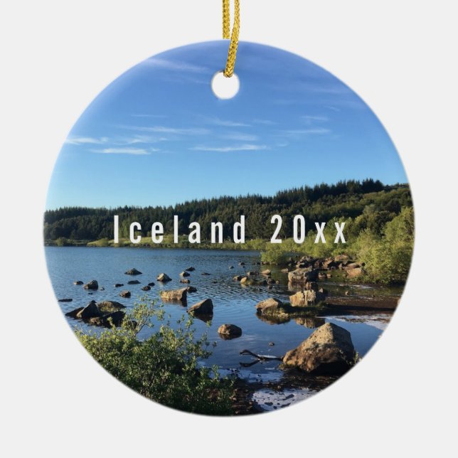 Islande - Ornement céramique personnalisé (Devant)