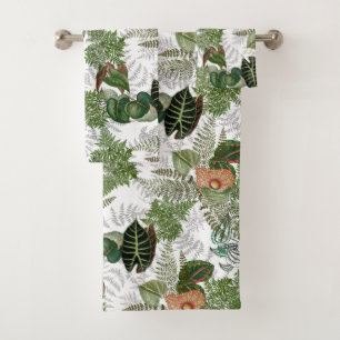 Islands Ferns Leaves Flowers Bath Towel Set