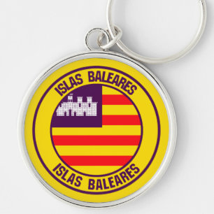 Islas Baleares Round Emblem Keychain