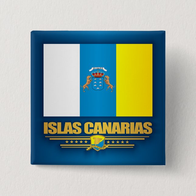 Islas Canarias (Canary Islands) 2 Inch Square Button (Front)
