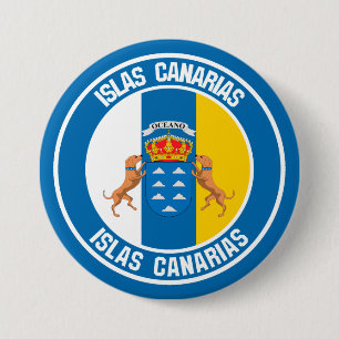 Islas Canarias Round Emblem 3 Inch Round Button