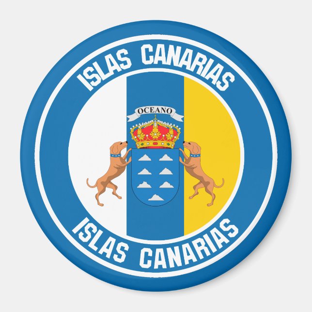 Islas Canarias Round Emblem Magnet (Front)