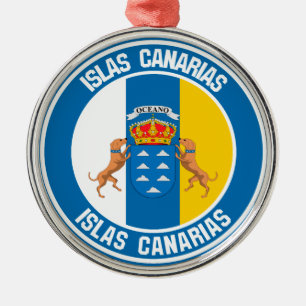 Islas Canarias Round Emblem Metal Ornament