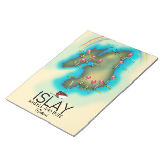 Islay, Inner Hebrides , scotland map travel art Notepad
