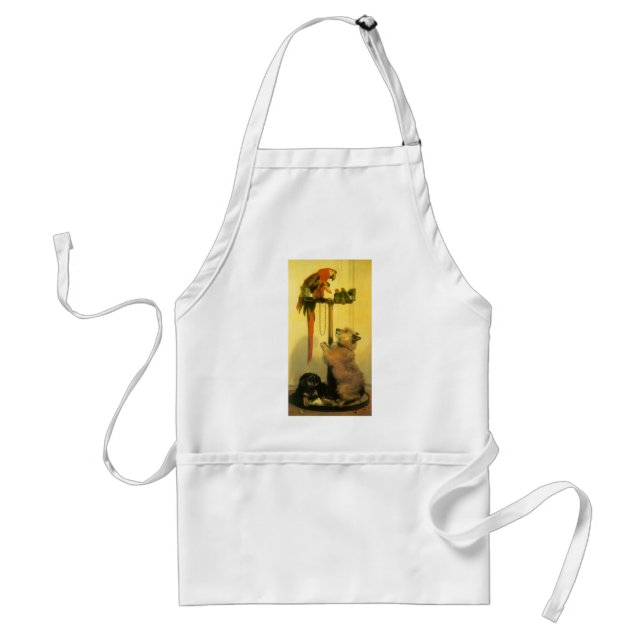 Islay, Tilco, a Macaw and Love Birds by Landseer Standard Apron (Front)