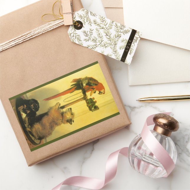 Islay, Tilco, a Macaw and Love Birds by Landseer Sticker (Gifting)