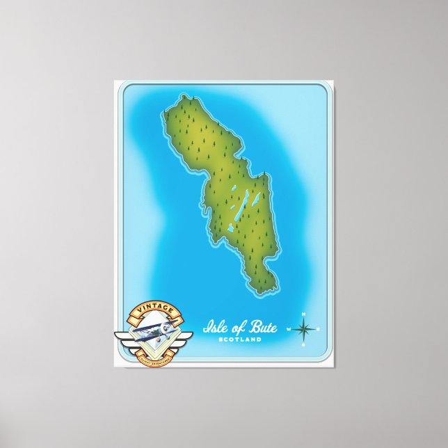 Isle of Bute map Canvas Print (Front)
