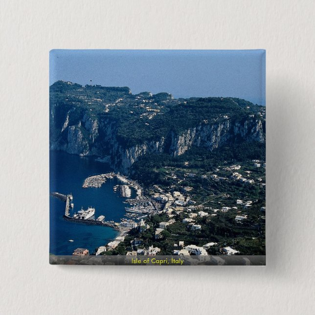 Isle of Capri, Italy 2 Inch Square Button (Front)