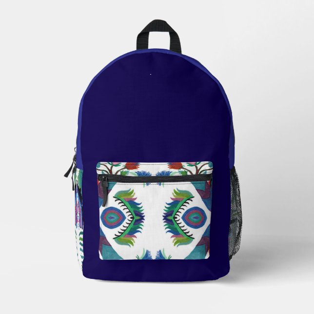 Isle-of -Ferns C/M & solid colour on a  backpack (Front)