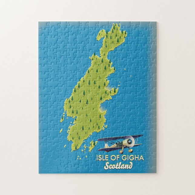 Isle of Gigha Scotland map Jigsaw Puzzle (Vertical)