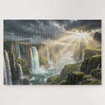Isle of Legends Coastal Waterfall Jigsaw Puzzle