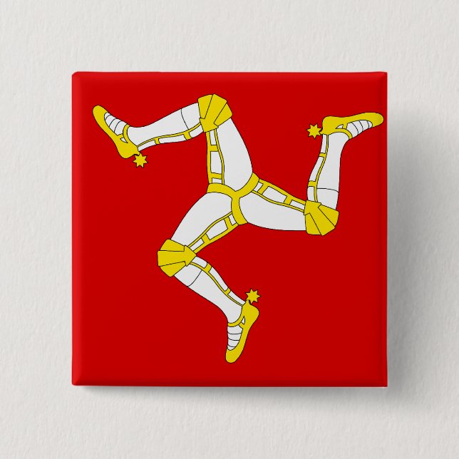 Isle of man 2 inch square button (Front)