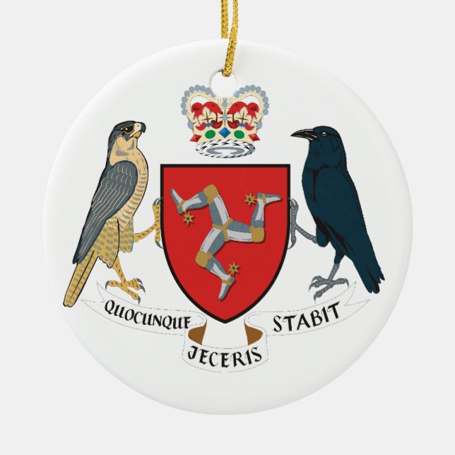 Isle of Man Coat of Arms Ceramic Ornament (Front)