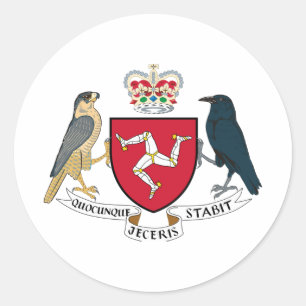 Isle of Man Coat of Arms - Manx Emblem Classic Round Sticker