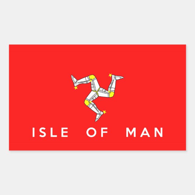 isle of man country flag text name sticker (Front)