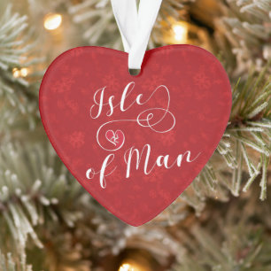 Isle of Man Drapeau Heart, Manx Ornament