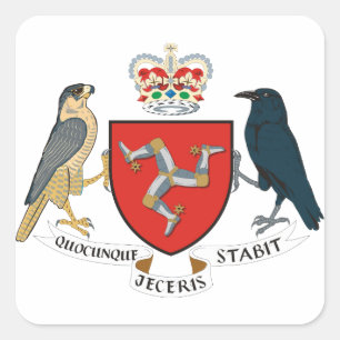 isle of man emblem square sticker