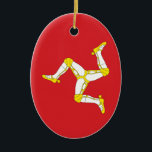 Isle of man Flag Ceramic Ornament<br><div class="desc">The Funniest Ornaments,  T-shirts,  Hoodies,  Stickers,  Buttons and Novelty gifts from http://www.Shirtuosity.com.</div>