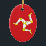 Isle of man Flag Ceramic Ornament<br><div class="desc">The Funniest Ornaments,  T-shirts,  Hoodies,  Stickers,  Buttons and Novelty gifts from http://www.Shirtuosity.com.</div>