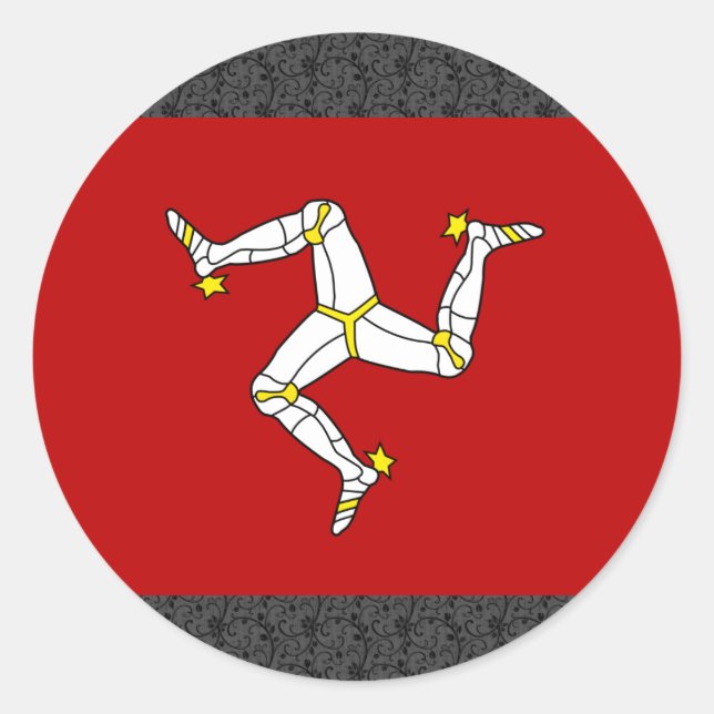 Isle Of Man Flag Classic Round Sticker (Front)