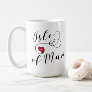 Isle of Man Flag In A Heart, Manx Coffee Mug