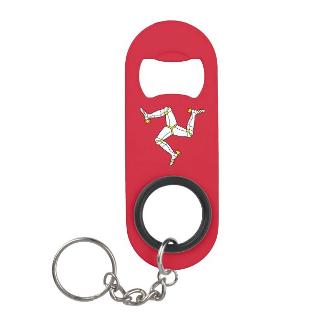 Isle of Man Flag Keychain Bottle Opener (Front)