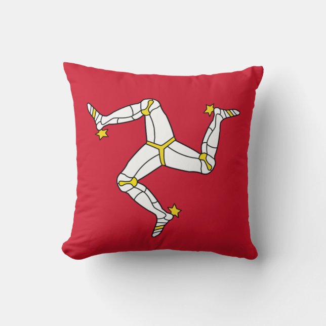 Isle of Man Flag on American MoJo Pillow (Front)