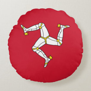 Isle of Man Flag Round Pillow