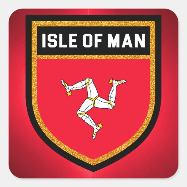 Isle of Man Flag Square Sticker (Front)