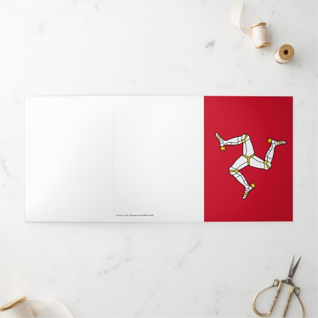 Isle of Man flag Tri-Fold Card (Outside)