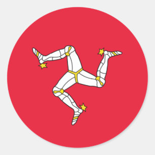 Isle of Man – Manx Flag Classic Round Sticker