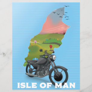 Isle of Man Motorbike travel poster