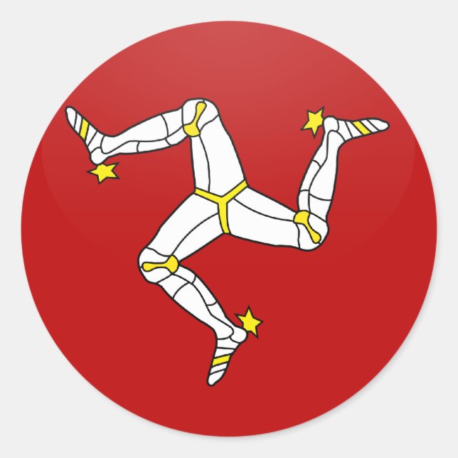 Isle Of Man quality Flag Circle Classic Round Sticker (Front)